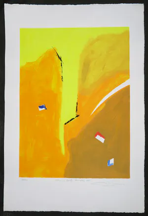 Gerard Bijnens - Zeefdruk, Tekens in tijdloze kleurvelden kopen? Bied vanaf 1!