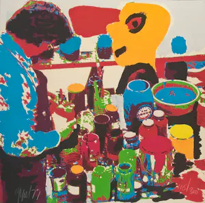 Karel Appel - het gele hoofd - gesigneerde zeefdruk kaufen? Bieten Sie von 250!