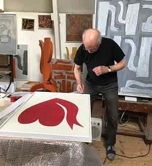 Klaas Gubbels - Hartenkan - gesigneerde houtdruk met lijst! - 2007 verkocht voor € 795!