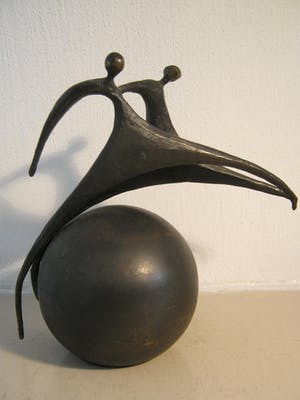 Corry Ammerlaan - Verbronsd sculptuur - "Stappen Zetten" kopen? Bied vanaf 40!