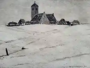 Willem Witjens - Dorpje in de winter. verkocht voor € 49!