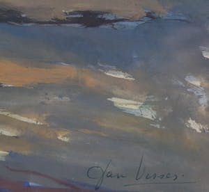 Jan Visser - gouache op papier - landschap met boerderij kopen? Bied vanaf 70!