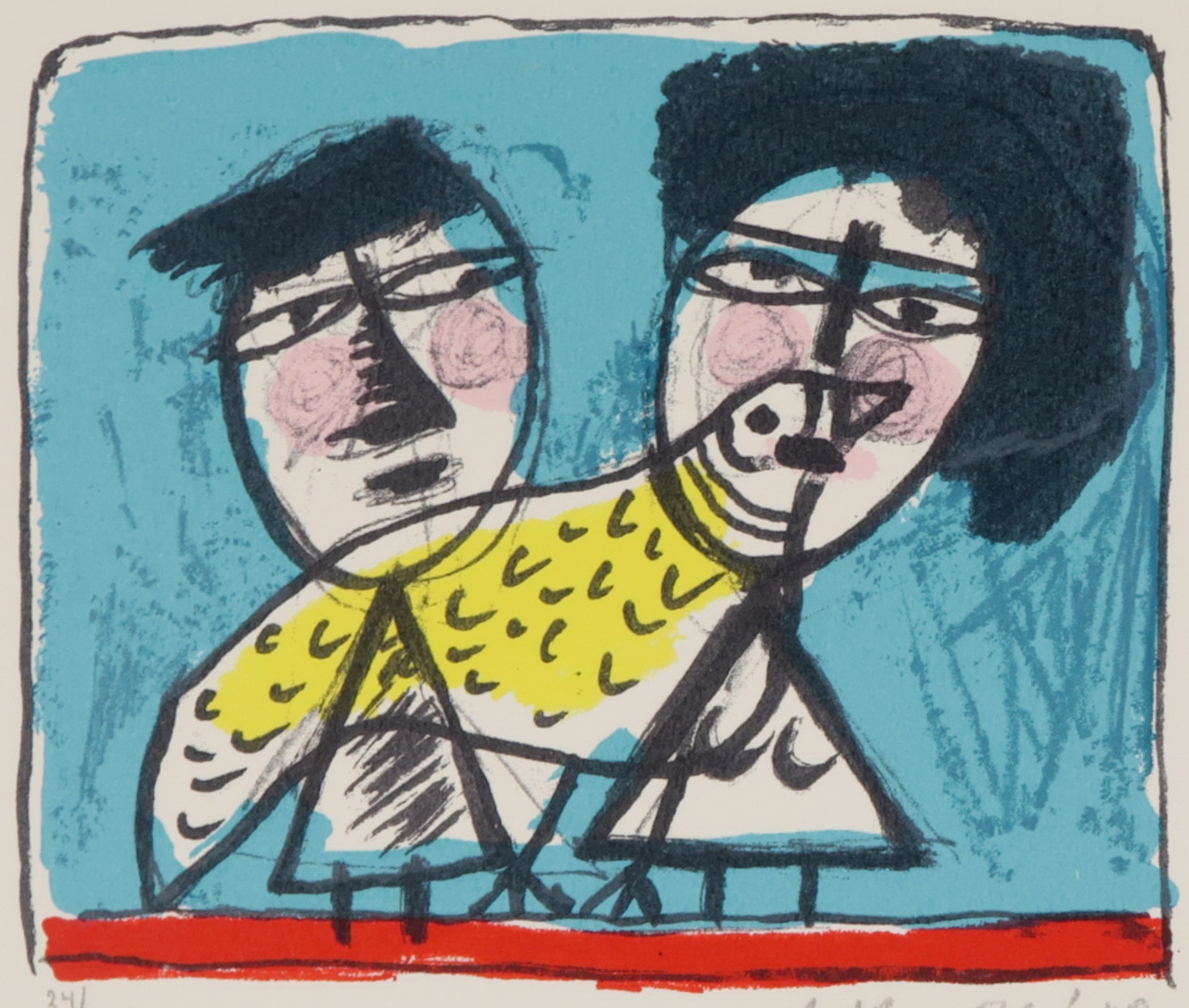 Corneille - Zeefdruk, Couple et l'oiseau kopen? Bied vanaf 90!