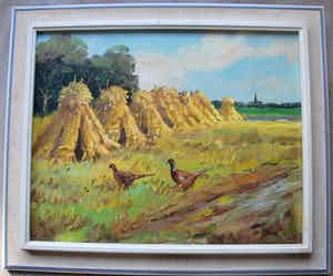 Wilhelmus Enneking - 2 fazanten in graslandschap verkocht voor € 20!