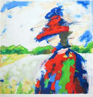Annemiki Bok - Zeefdruk, Medicine Woman - Ingelijst verkocht voor € 45!