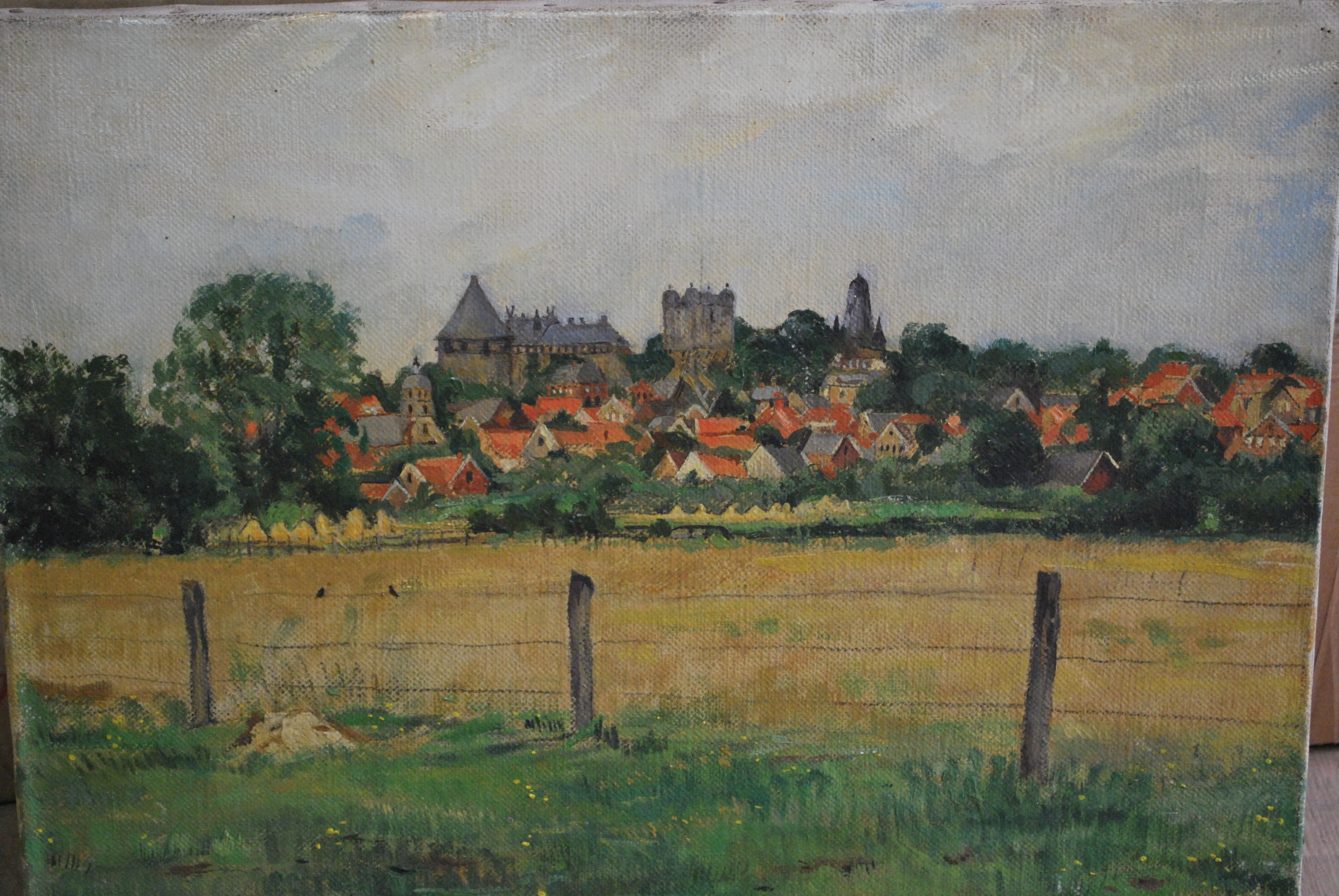 Niet of onleesbaar gesigneerd - Frans dorpsgezicht 1926 kopen? Bied vanaf 1!