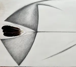 Ger Daniels - De Pijl, tekening collage met veren, hand gesigneerd kopen? Bied vanaf 65!