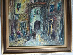 Jan Makkes - Gemengde techniek , GROOT , Stadspoort – ingelijst – 1977 kopen? Bied vanaf 1!