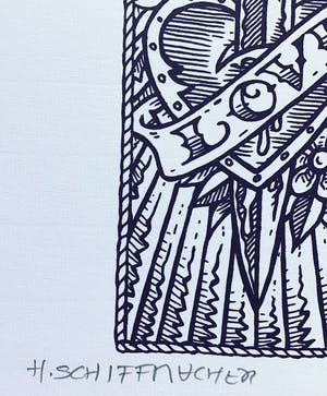 Henk Schiffmacher - Zeefdruk Love Tattoo, 35/50 kopen? Bied vanaf 50!