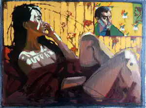 Nico Vrielink - LES MISERABLES (SELFPORTRAIT GAUGUIN) / KLEURZEEFDRUK / 39x55cm / SIG vendu pour 60€ !