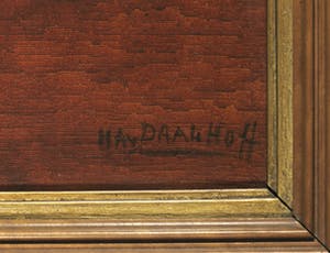 Henri van Daalhoff - Olieverf op doek, Landschap met musicerende figuur - Ingelijst kopen? Bied vanaf 250!