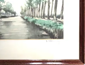 Roger Hebbelinck - 3 etsen : schaapsherder; landelijk tafereel; boten in haven kopen? Bied vanaf 145!