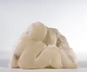 Anton Geerlings - Albast, Zittend in gedachten verkocht voor € 200!