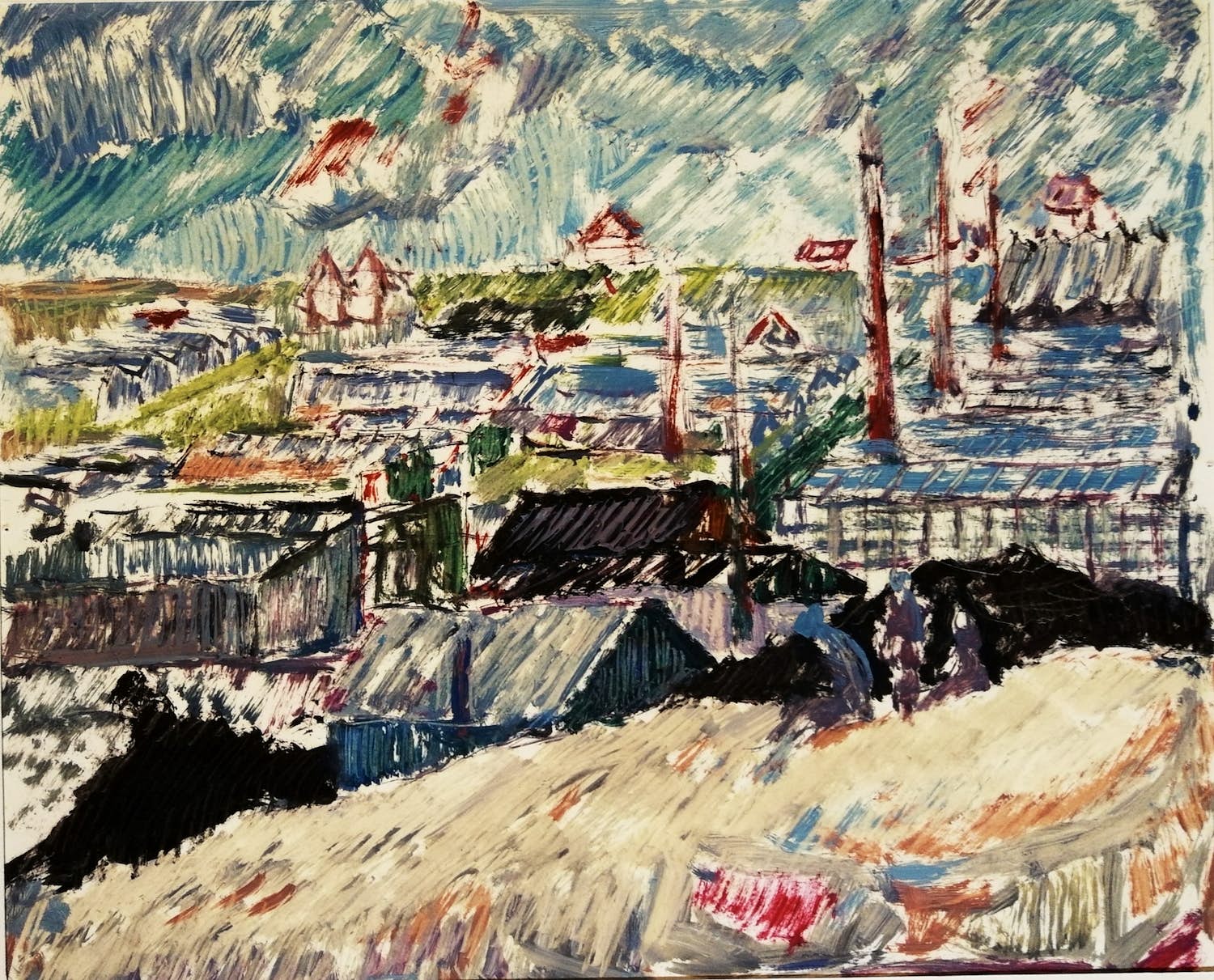Wim Motz - Schilderij op papier verkocht voor € 39!