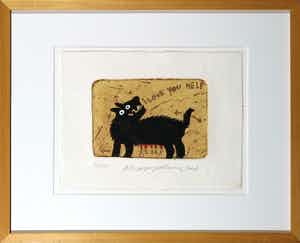 Raymond Waydelich - Ets en aquatint, I love you - Ingelijst verkocht voor € 40!