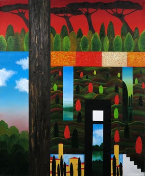 Manuel Claasen - Acryl op doek, Rode Hemel (Groot) kopen? Bied vanaf 1!