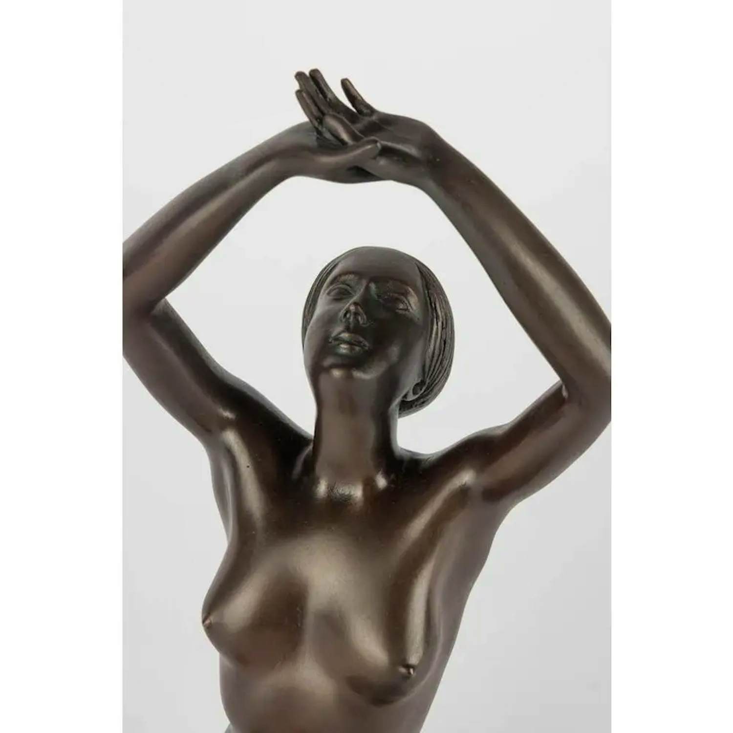 Arno Breker - Bronzen sculptuur: 'Verliebtes Mädchen' - 1977 verkocht voor € 1800!