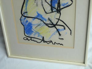 Anton Heyboer - Pastel, “Moeder en kind” – gesigneerd & ingelijst kopen? Bied vanaf 1!