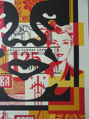Shepard Fairey - (OBEY) - Face Collage II - offset - handgesigneerd kopen? Bied vanaf 89!