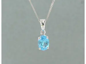 14k wit gouden collier met hanger bezet met topaz tot. 0,85ct kopen? Bied vanaf 160!