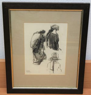 Herman Moerkerk - Houtskool - Modetekening kopen? Bied vanaf 75!