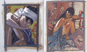 Nico Vrielink - Twee gesigneerde litho's in casette, Asia kopen? Bied vanaf 50!
