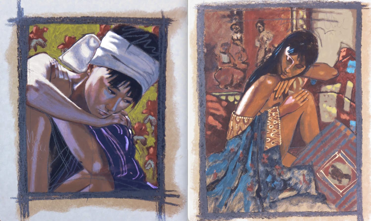 Nico Vrielink - Twee gesigneerde litho's in casette, Asia kopen? Bied vanaf 50!