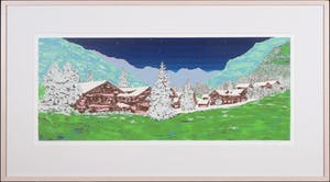 Hjalmar Riemersma - Zeefdruk, Sterrendorp - Ingelijst (Groot) kopen? Bied vanaf 10!