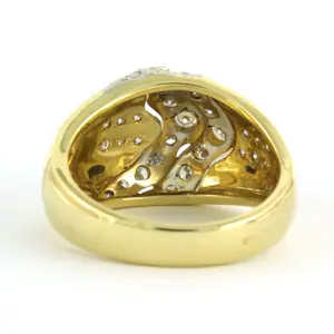 18k bicolour gouden ring met briljant geslepen diamanten tot. 1,10ct 8.1 gram kopen? Bied vanaf 1400!