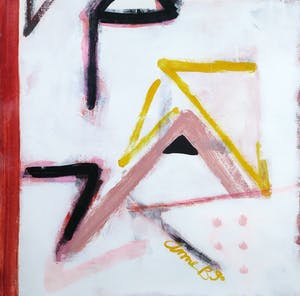 Niet of onleesbaar gesigneerd - Acryl op papier, Zonder titel - Ingelijst kopen? Bied vanaf 1!