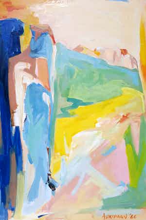 Adriaan Nieuwenhuis - Veules les Roses, olieverf op doek (ingelijst, zeer groot) - Laatste keer! verkocht voor € 250!