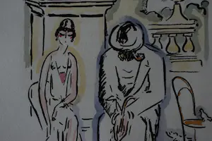 Kees van Dongen - Pochoir - In het park - 1925 kopen? Bied vanaf 300!