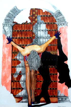 Helene Terlien - Gemengde techniek: Verboden toestand - 1991 verkocht voor € 135!