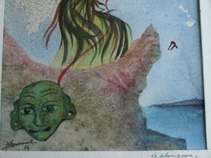 Jozef Bossaert - Aquarel , “Le Plongeon” (‘De Duik’) – gesigneerd & ingelijst – 1976 kopen? Bied vanaf 10!
