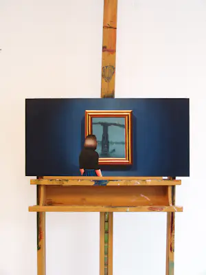 Gerard Boersma - Nocturne: Blue And Gold (Vrouw genietend van schilderij James McNeill Whistler) kopen? Bied vanaf 400!