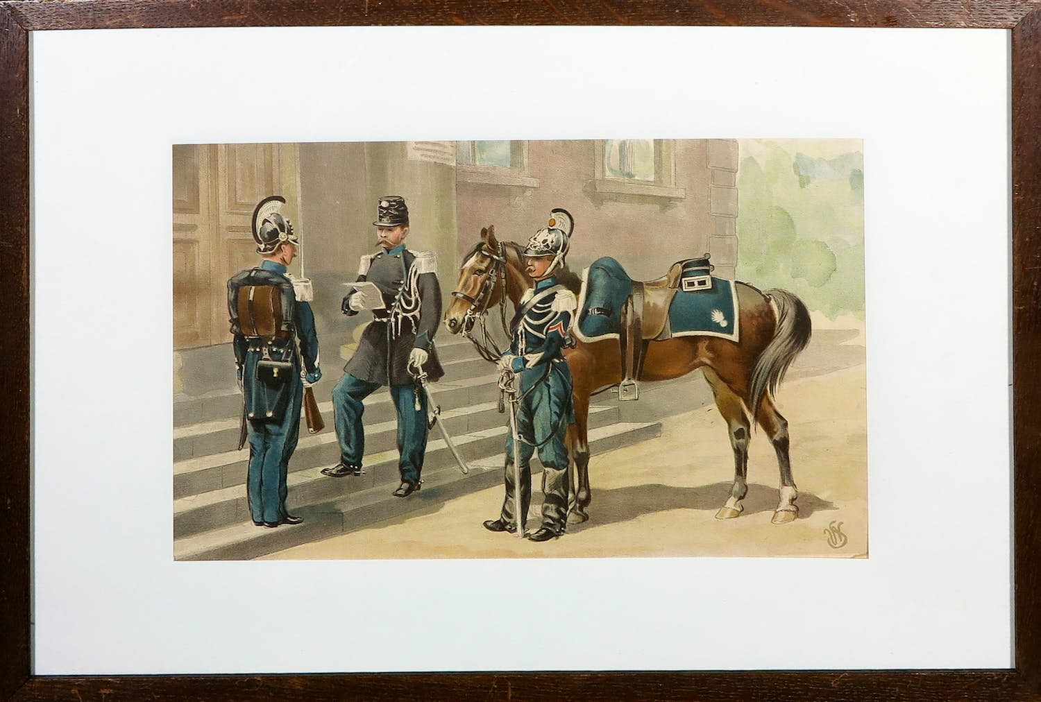 Willem Constantijn Staring - Litho, De uniforms van de Koninklijke Marechaussee omstreeks 1844 verkocht voor € 1!