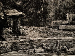 Anton L. Koster - Mooie 1e staat droge naald Ets "Eendjes voeren" potlood gesigneerd kopen? Bied vanaf 10!