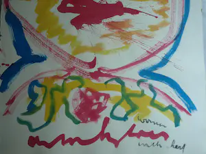 Anton Heyboer - Acrylverf , Portret , woman with …. – 107 x 79 cm kopen? Bied vanaf 1!