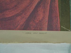 Chris van Geest - Zeefdruk , Paus met losse handen – 62,5 x 50 cm kopen? Bied vanaf 40!