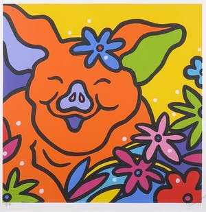 Shunyam - Zeefdruk, Tante Plant - Ingelijst kopen? Bied vanaf 35!