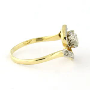 18k bicolour gouden ring met Bolsjewiek en roos geslepen diamanten tot. 0.50ct kopen? Bied vanaf 460!