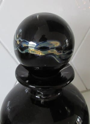 Mdina kunstglas - Vierkante zwarte studio glazen karaf met luster decoratie kopen? Bied vanaf 48!