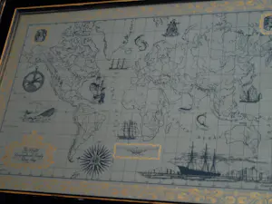 Niet of onleesbaar gesigneerd - The Royal Geographical Society Silver Map, Franklin Mint – 1976 – Lijst, 51 x 70 kopen? Bied vanaf 1!