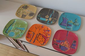 Curiosa - Zes Niftrix Ornamin Melamine ontbijt/serveerbordjes ontwerp Wiederkehr kopen? Bied vanaf 1!