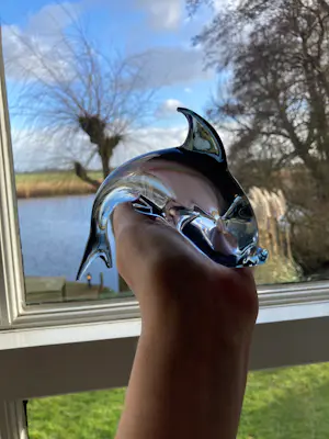 Murano Glas - Murano – Vintage Italiaanse dolfijn van gerookt glas – art-glass uit de jaren 60 kopen? Bied vanaf 25!