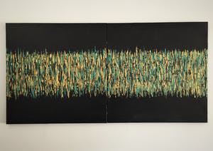 John Foppen - City Vieuw By Night .....# K06. XL. Diptych . GROOT. kopen? Bied vanaf 169!