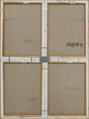 Jacquem - Olieverf op doek, Vier portretten - Ingelijst (Zeer groot) kopen? Bied vanaf 150!