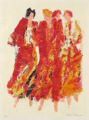 Wil Willemsen - Zeefdruk, Zonder titel - Ingelijst kopen? Bied vanaf 35!