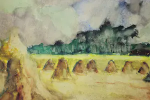 Lode Van Vaernewijck - Landschap met korenschoven kopen? Bied vanaf 70!