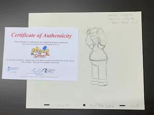 Matt Groening - originele productietekening The Simpsons, Homer, ingelijst + Certificaat kopen? Bied vanaf 120!